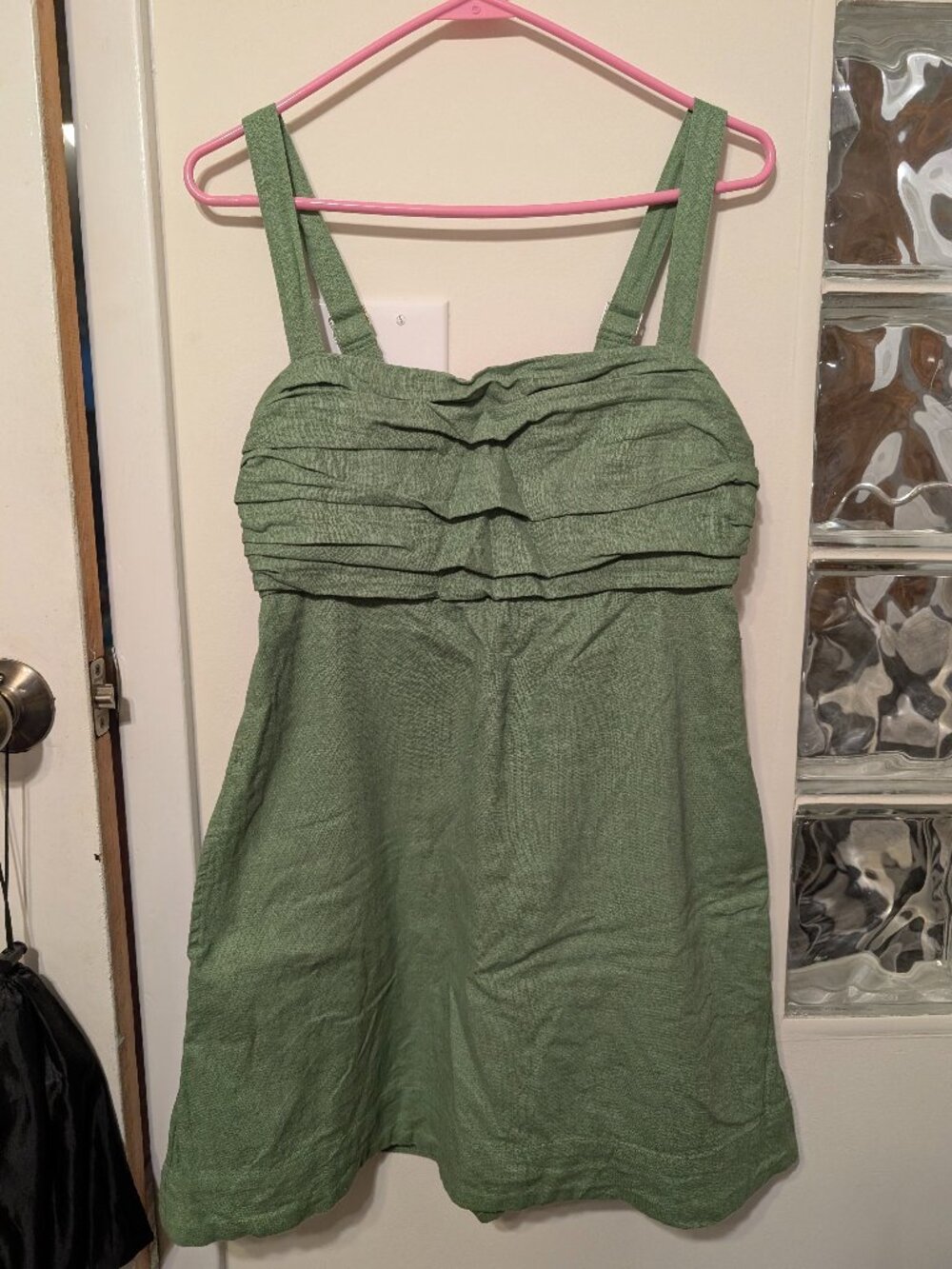 Skort dress, linen blend dress - Abercrombie and Fitch